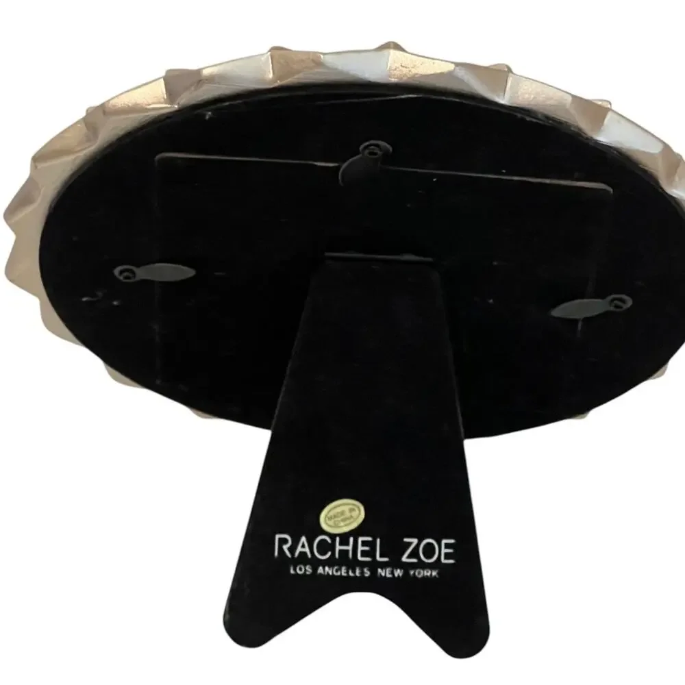Rachel Zoe Gold Geometric Picture Frame Round Faceted Modern Glam